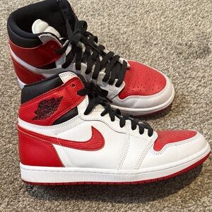 Nike High Top Sneakers Red Black White